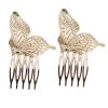 4 Pcs Retro Butterfly Gold Color Metal Hair Combs Decorative Mini Side Combs DIY Bridal Hair Accessories, 1.6 Inches