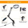 LED Magnifier Desk Lamp 8x Magnifying Glass with Light Swing Arm Desk Table Light USB Reading Lamp