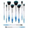 10pcs Professional Makeup Brush with Crystal Handle Foundation Brush (Crystal blue)