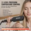 SKYSHALO Titanium Hair Straightener, 2-inch - Features Infrared, Negative Ions, Dual Voltage (110V/240V), LCD Screen & 11 Temperature Settings