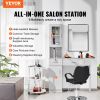 VEVOR Salon Station, Wall Mount Barber Salon Station for Hair Stylist, Beauty Spa Furniture Set, 1 Storage Cabinet