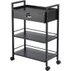 VEVOR Beauty Salon Trolley Cart, 3-Tier Hair Salon Stations Cabinet for Stylist with Lockable Drawer