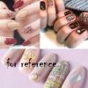 6 Sheets Self-Adhesive Woolen Pattern Nail Stickers DIY Nail Art Decals Decorations Random Color Nail Decals