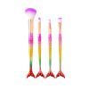 Fishtail handle soft hair super soft color makeup brush four-piece set soft skin-friendly eye shadow brush facial beauty powder