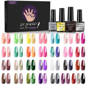 Limegirl Gel Nail Polish Set 60/40/24Colors Semi Permanent UV Led Gel Varnish Soak Off Nail Lacquers Base Top Coat (Type: ZH245-1)