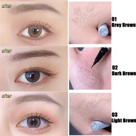 3/1 Pcs Liquid Wenkbrauw Tattoo Potlood 0.01Mm Ultra Dunne Kop Waterdichte Wenkbrauw Pen Zweet-Proof Gemakkelijk Om Kleur eye Cosmetische Make-Up (Color: 3Colors A)