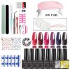 Nail Kit 8ml Gel Nail Polish with 6/54W UV LED Nail Lamp Semi-Permanent UV Varnish Soaked Gel Nail Polish Nail Starter Kit